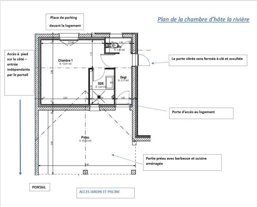 Chambre D Hote La Riviere 45M2 Jardin Et Piscine Aigrefeuille-d'Aunis Luaran gambar